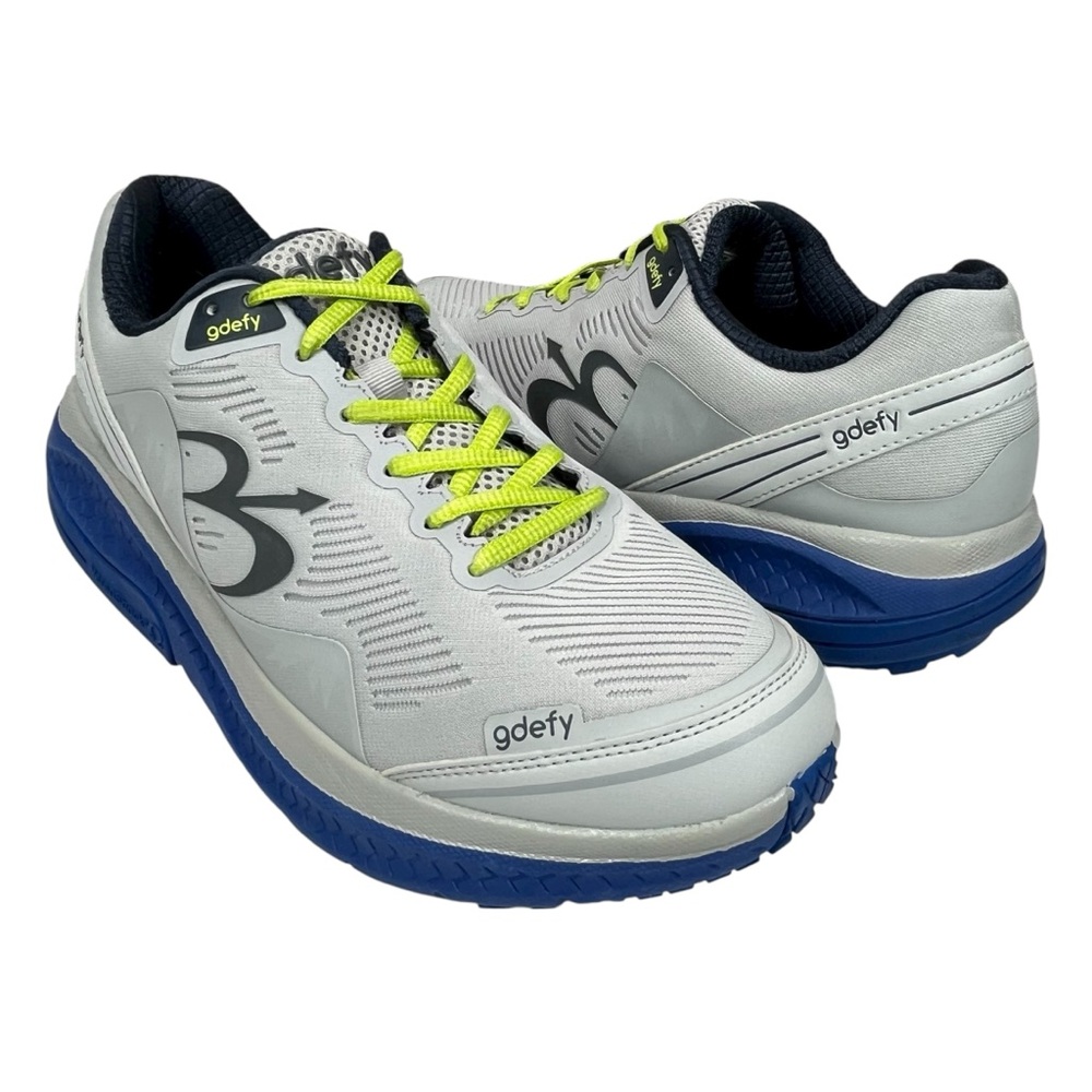 GDEFY Gravity Defyer Men’s‎ 10.5 White Blue Athletic Walking Shoes Sneakers